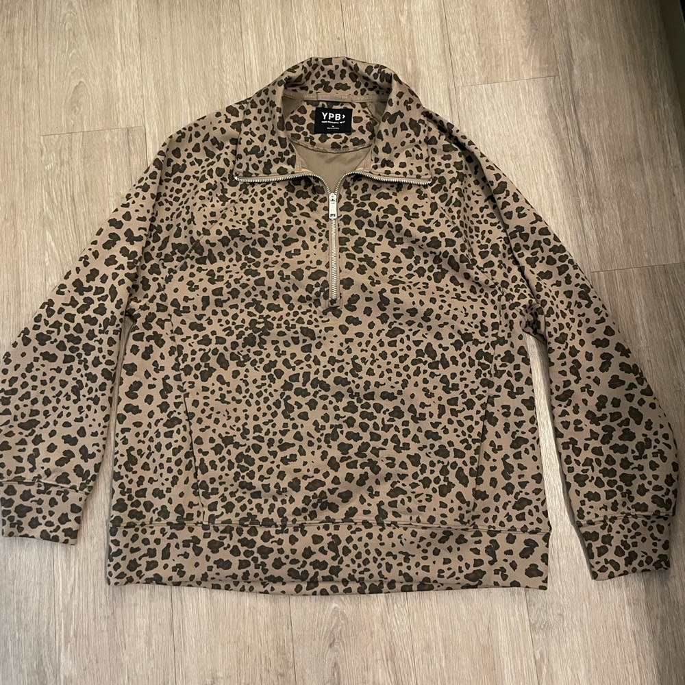 Abercrombie & Fitch Leopard Print Sweatshirt - Tan and Black